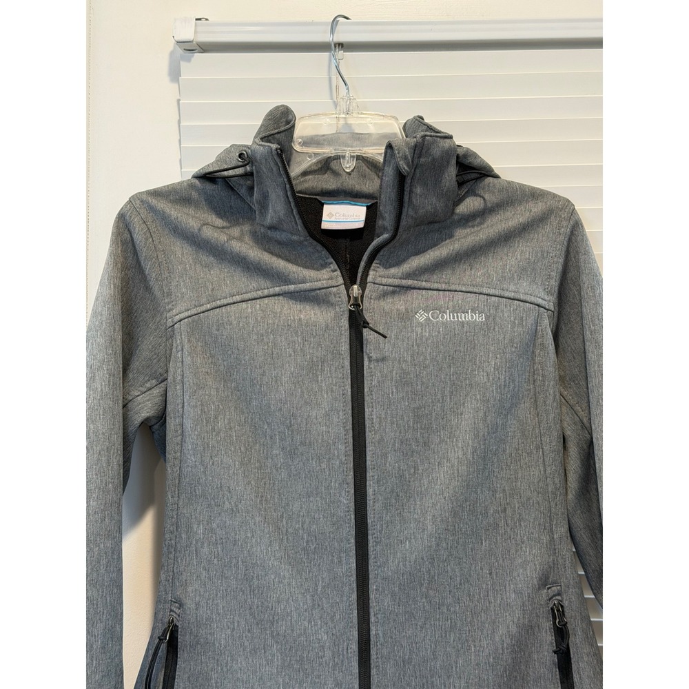 Columbia Womens Kruser Ridge II Softshell Hooded Jacket Grey Heather Small - Picture 2 of 12